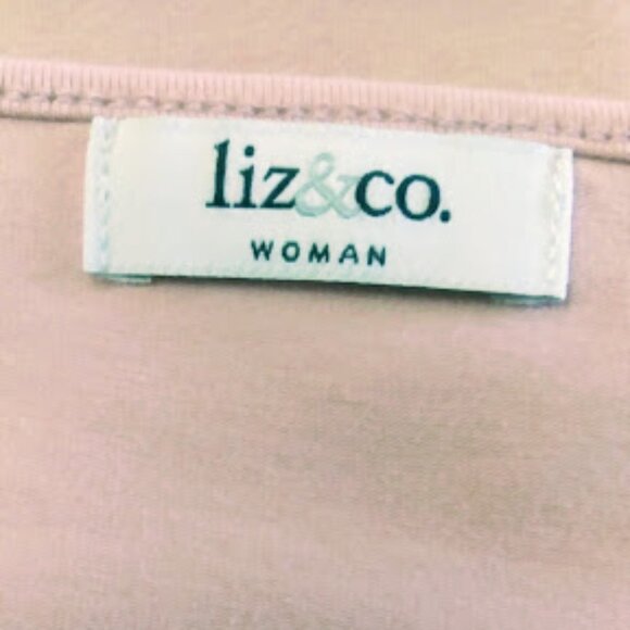 Liz&co. Knit Top Pink with Lace 1X - Picture 8 of 9